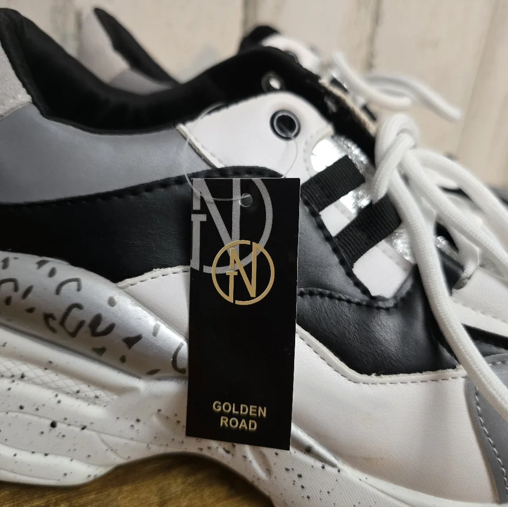 New Golden Road Black and White Chunky Sneakers Womens Size 10